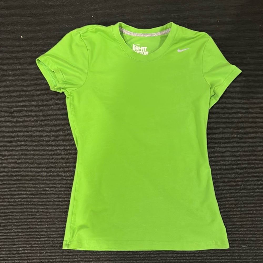 Nike Dri-Fit Lime Green Athletic Tee Running Shirt Size Small